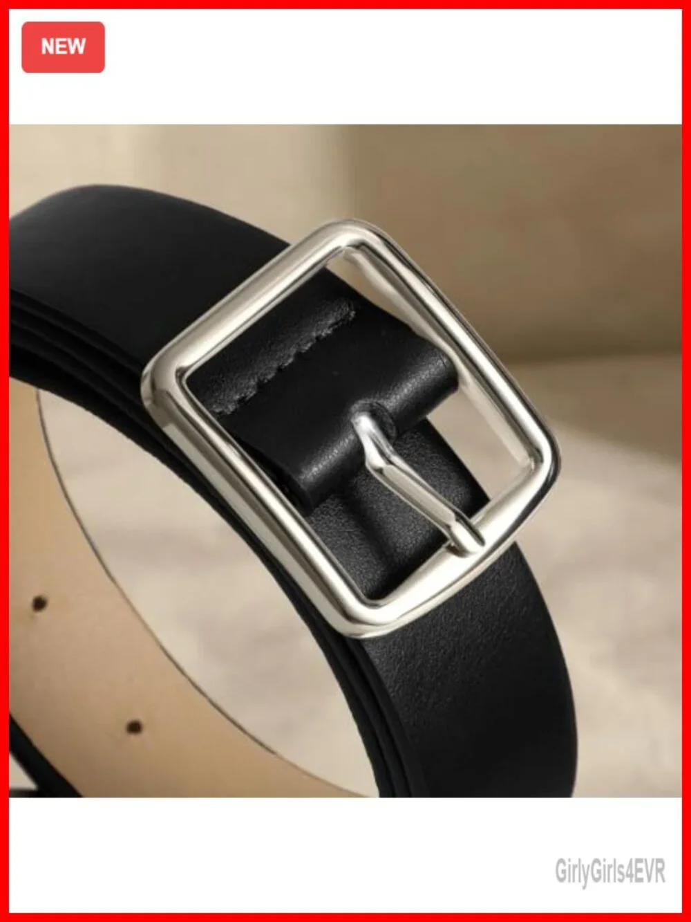 Women's Leather Belt Square Gold Buckle Waist Belt for Jeans Dresses